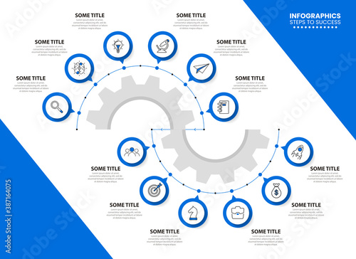 Infographic design template. Creative concept with 12 steps