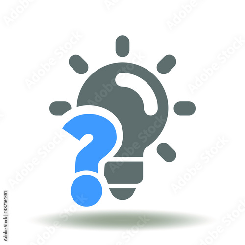 Lamp question icon vector. Idea, Problem Solving Symbol. Confusion Think Success Solution Sign.