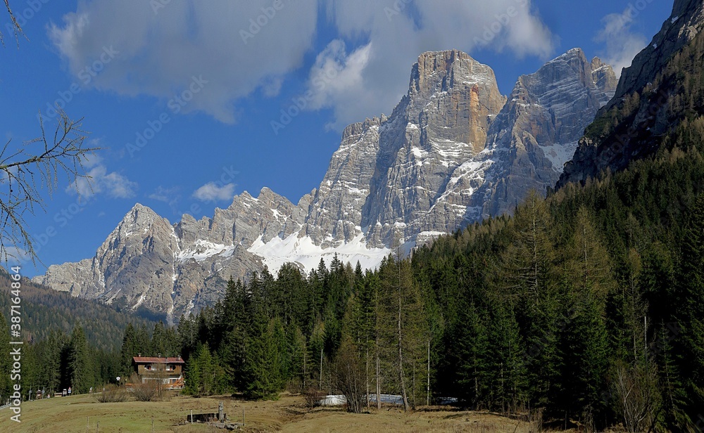 Panorama view of Mount Pelmo - Dolomites - Italy