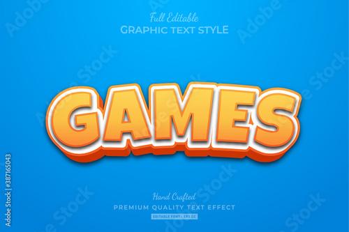 Games Cartoon Editable Premium Text Effect