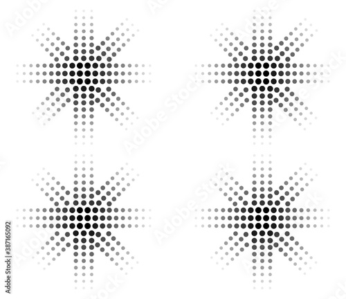 Halftone dotted abstract background circularly distributed