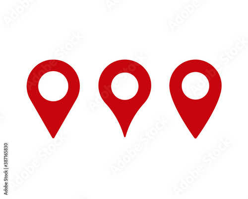 Location pointer symbol icon. Gps navigation pin sign. Map position marker logo. Isolated on white background. Vector illustration image.