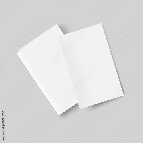 Vector mock up of realistic visit card with shadow on grey background.