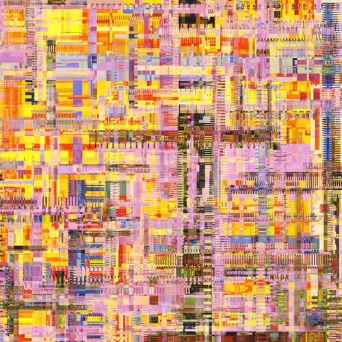 light yellow and orange glitch unique design abstract digital pixel noise error computer screen.
