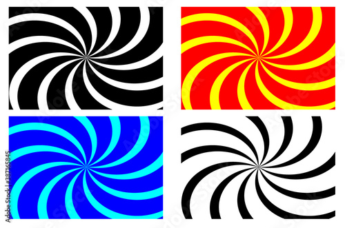 Rays - abstract striped background - vector set