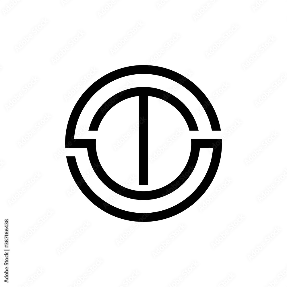 ST letter concept combination with unique circle, creative ST letter concept combination with unique circle, creative