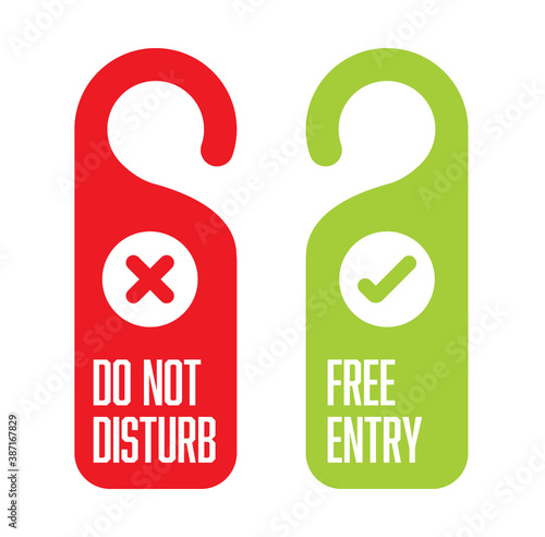 Door tag template - do not disturb and free entry