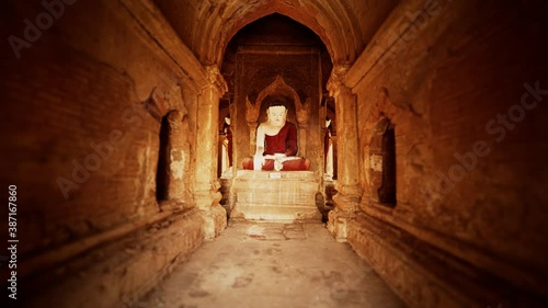 Interior of the ancient temples in Bagan eim ya kyaung Myanmar