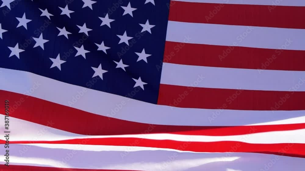 Slow motion of Unated States American flag waving in the wind video, USA symbol Slow motion of Unated States American flag waving in the wind video, USA symbol