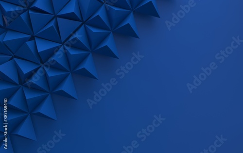 Background with triangular geometric shapes, pyramids in dark shades with gold accents
