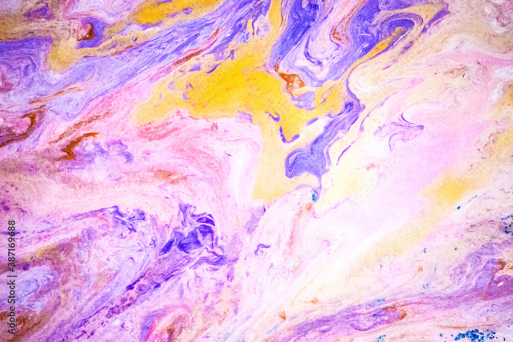 purple and yellow hand made liquid abstract pattern watercolor colorful.