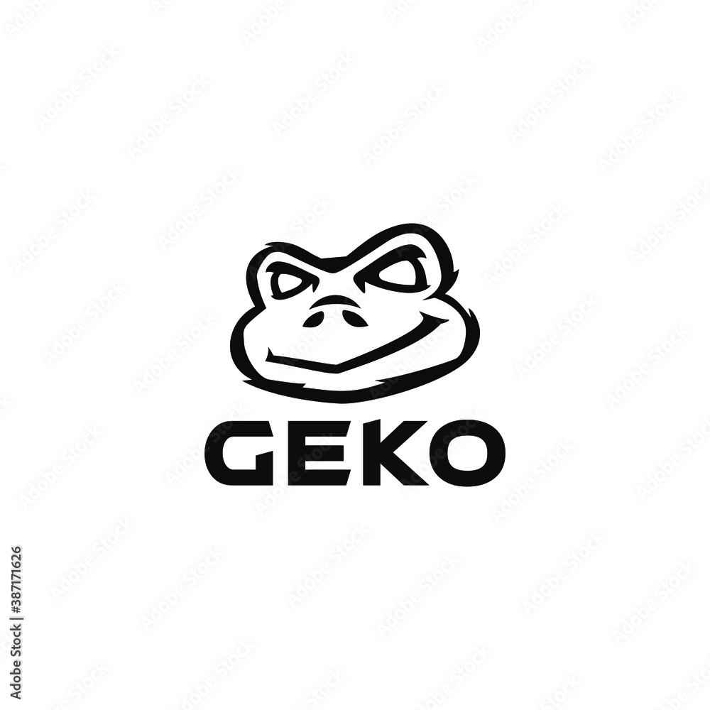 Simple gecko logo design vector icon Simple gecko logo design vector icon