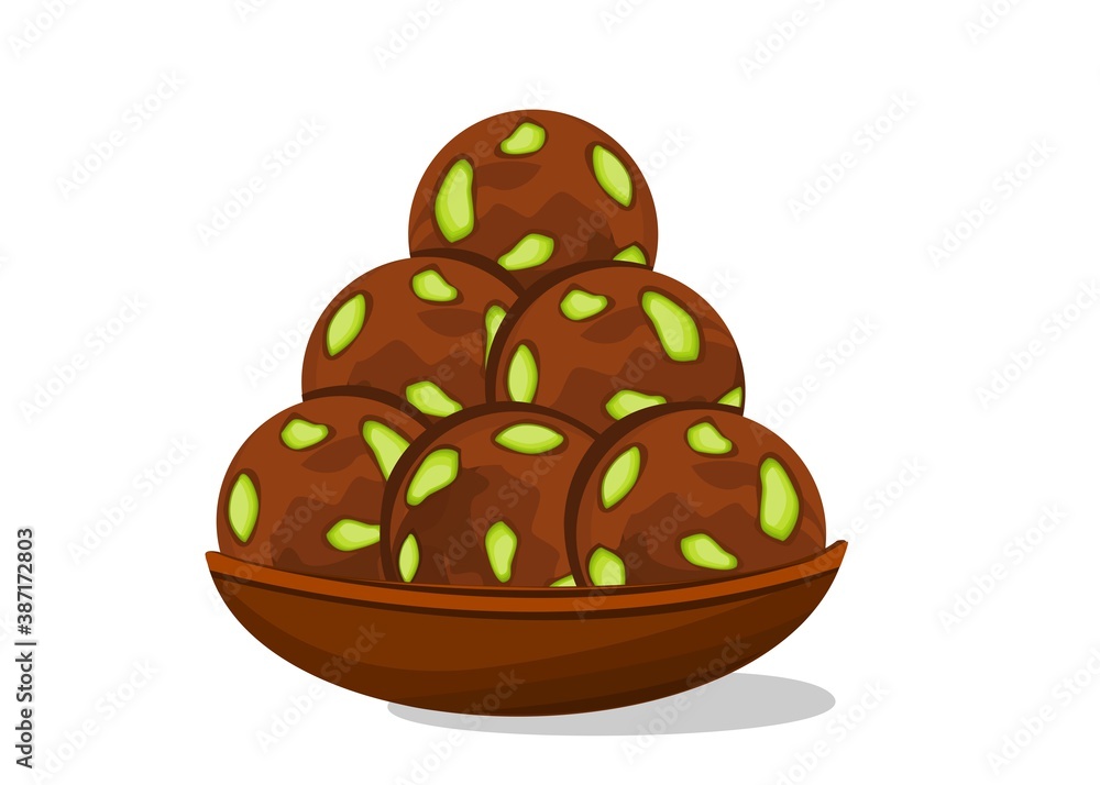 Dryfruit,Mewa laddu Indian Sweets or Mithai Food Vector Dryfruit,Mewa laddu Indian Sweets or Mithai Food Vector