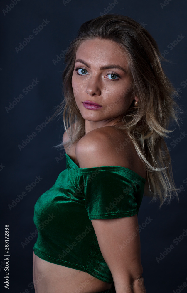 portrait of a young woman, shooting in a photo studio portrait of a young woman, shooting in a photo studio