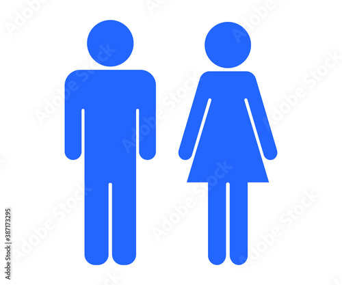 Men and women symbols, vector illustration, next to the toilet