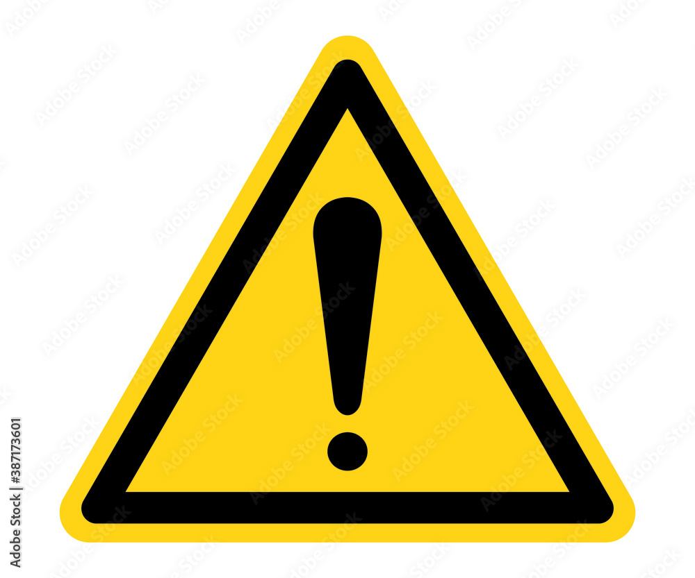 Danger warning sign Black and yellow border triangle frame Vector illustration Danger warning sign Black and yellow border triangle frame Vector illustration