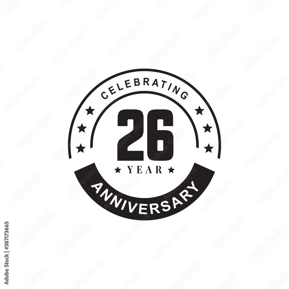 26th year celebrating anniversary logo design 26th year celebrating anniversary logo design