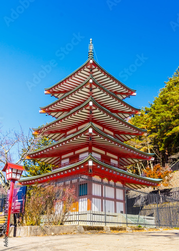 Chureito Pagoda in spring, Fujiyoshida, Japan