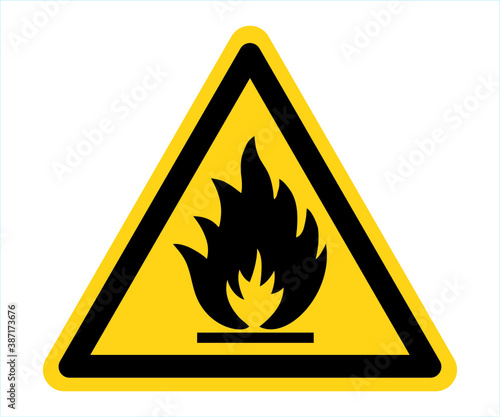 Warning signs Black triangle with yellow background Vector illustration