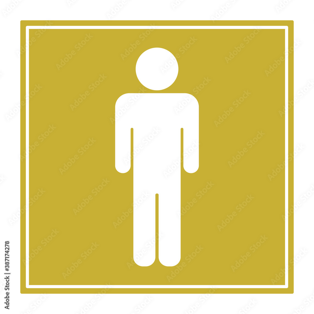 White male sign on white square frame Gold background Vector illustration White male sign on white square frame Gold background Vector illustration