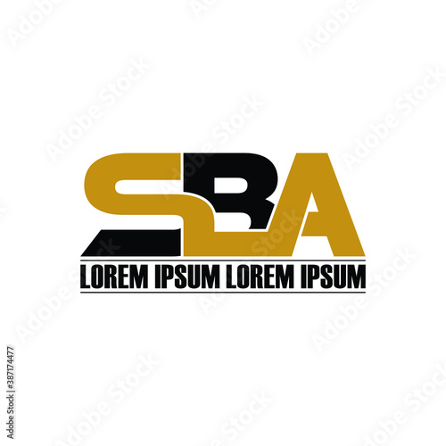 SBA letter monogram logo design vector photo