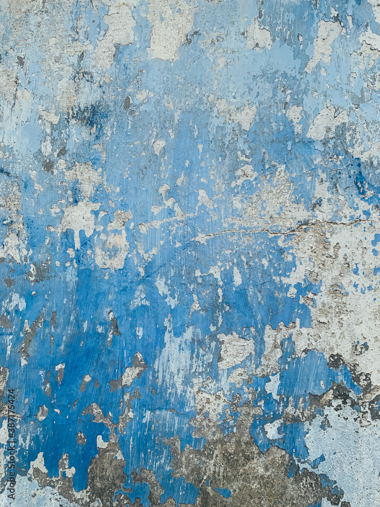 old blue vintage loft wall as a backdrop
