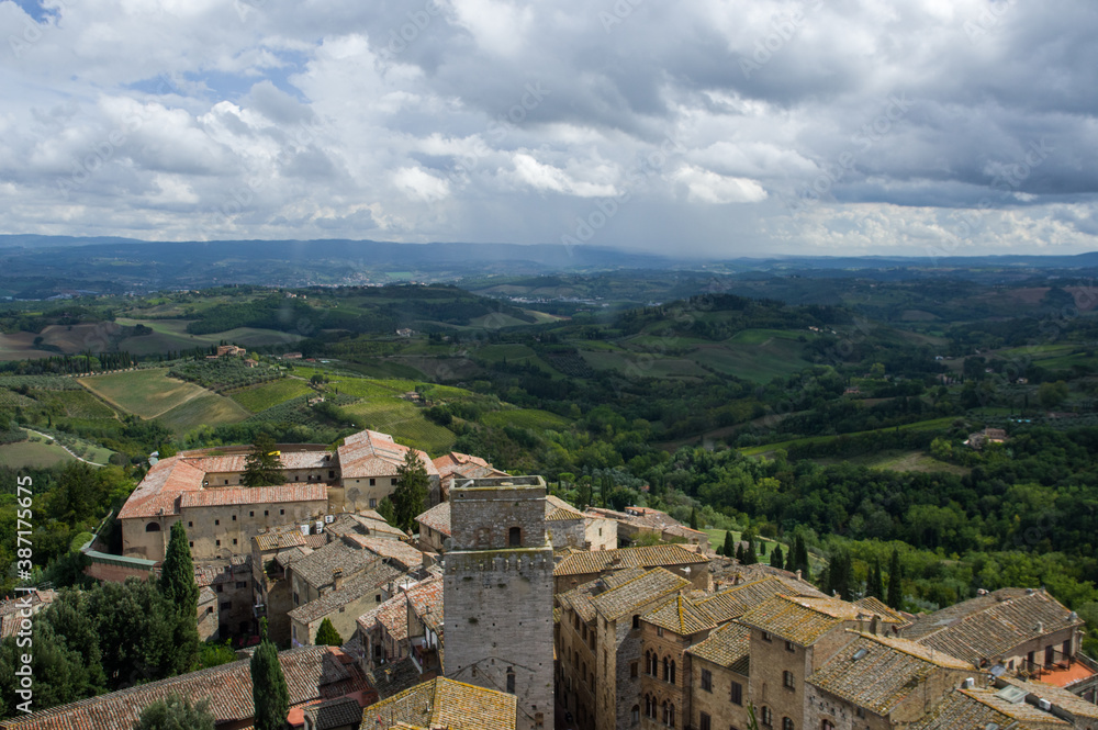 San Gimignano is a small walled medieval hill town. Known as the Town of Fine Towers, San Gimignano  is a UNESCO World Heritage Site.