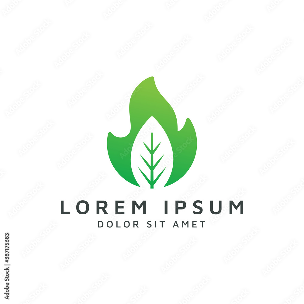 fire and leaf negative space logo design fire and leaf negative space logo design