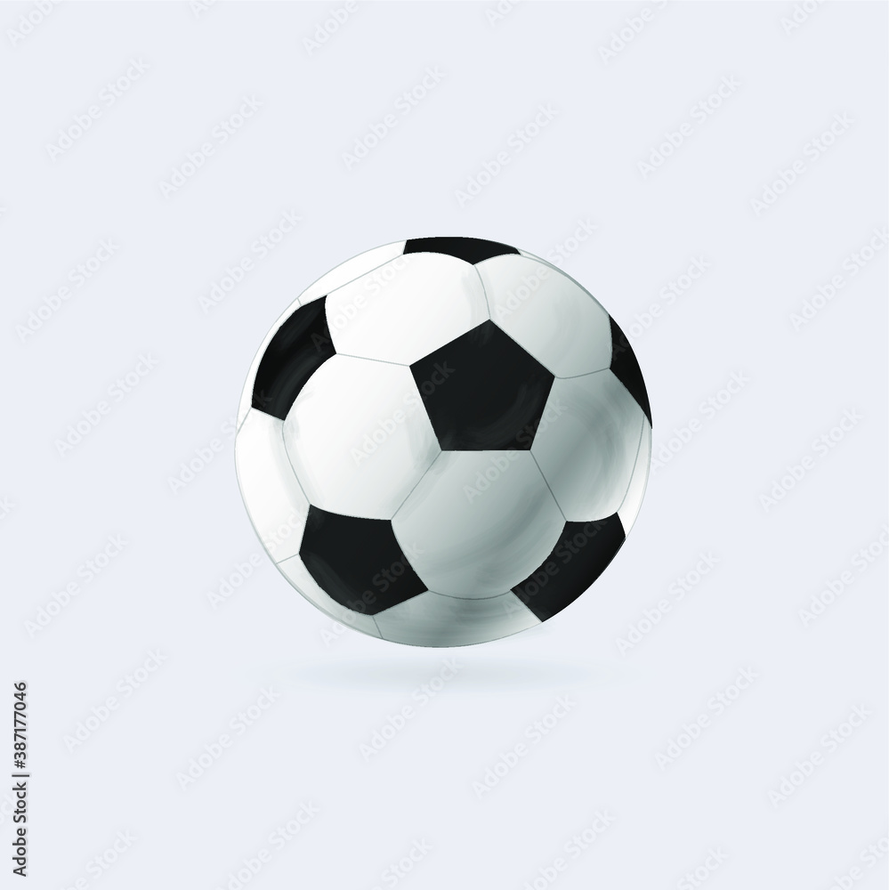 Soccer ball icon. Flat vector illustration in black on white background. Football vector icon, soccerball Soccer ball icon. Flat vector illustration in black on white background. Football vector icon, soccerball