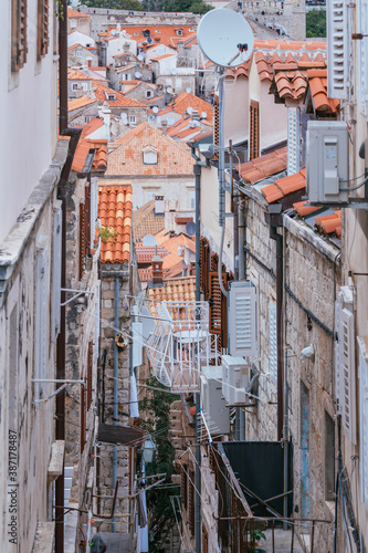 The narrow streets of Dubrovnik old town, Croatia