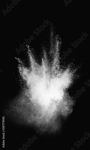 white spiral vertical abstract dust overlay texture powder splash overlay explosion on black.