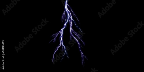 Glowing Thunder Stock Image In Black Background