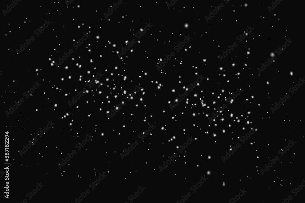 black pattern abstract beautiful dark white stars sky in twilight on black.