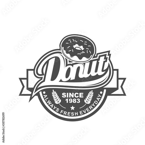 Vector logo, badge, symbol, icon template design with Donut Theme
