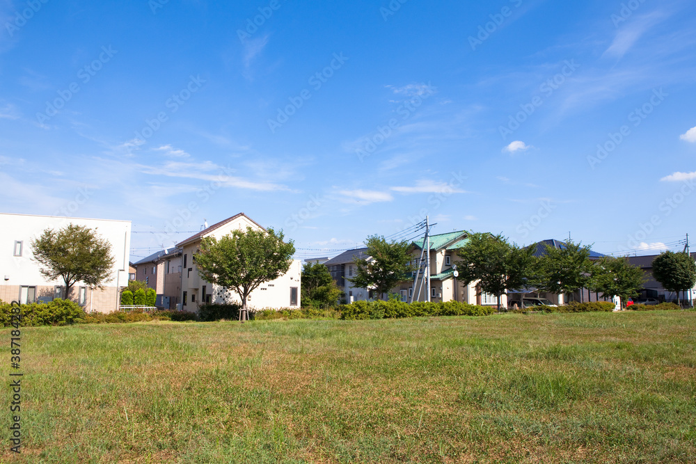 Obraz premium 公園と住宅