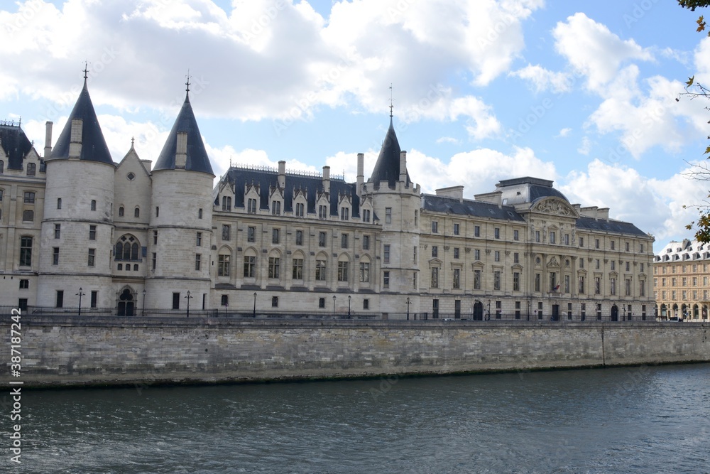 Building along the river in Paris, France