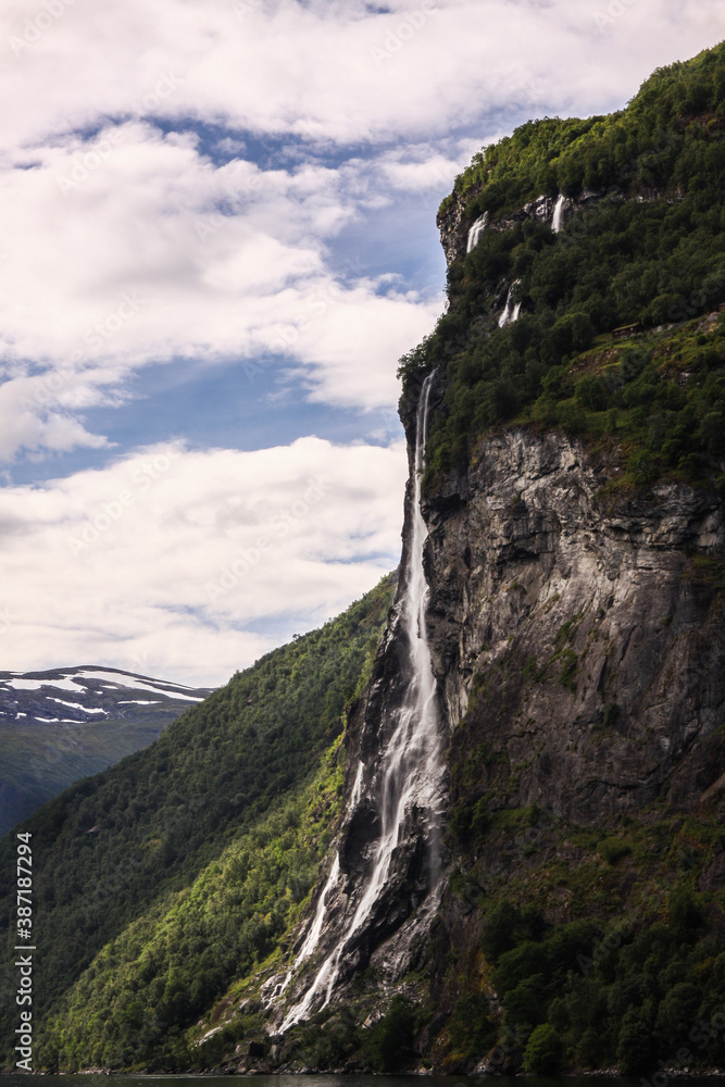 The Seven Sisters Waterfall on the Geiranger Fjord