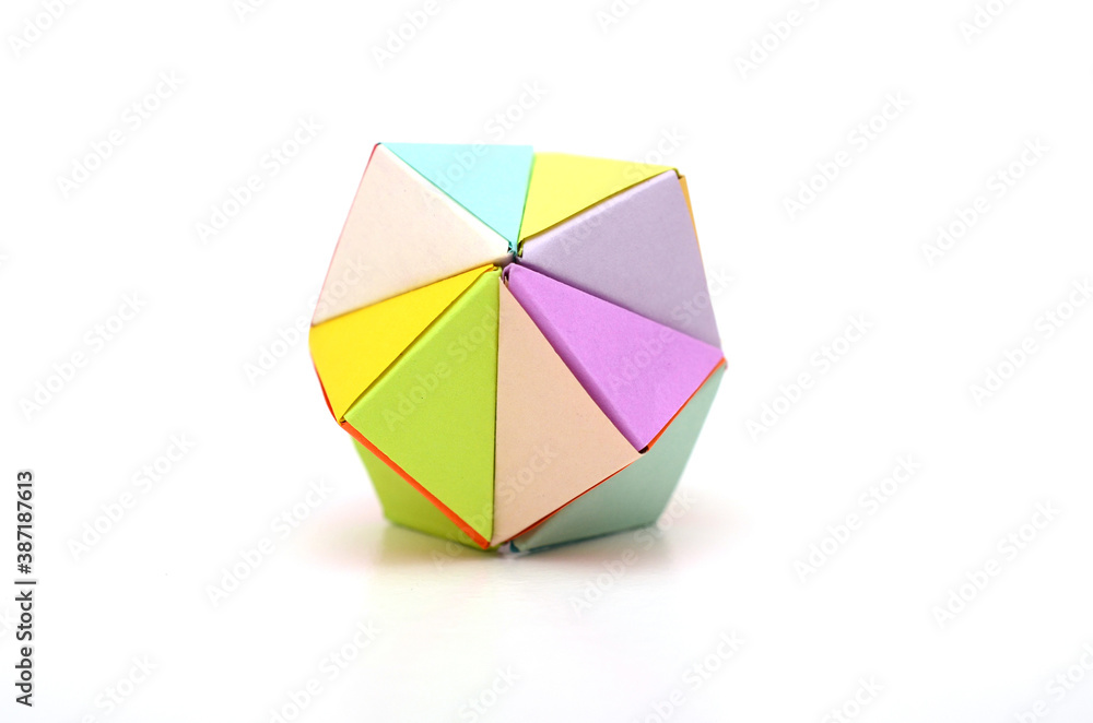 dodecahedron origami on white