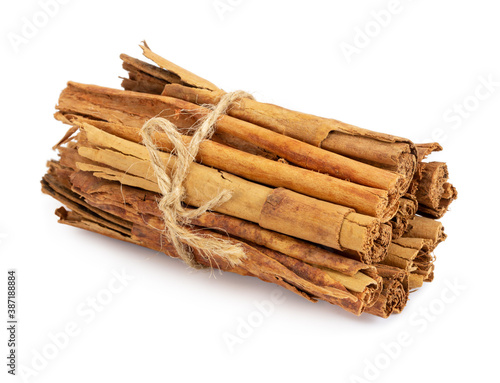 True Ceylon cinnamon isolated on white