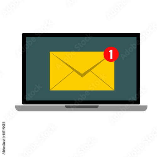 laptop chat message notifications  illustration icon