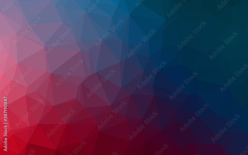 Dark Blue, Red vector polygon abstract layout.