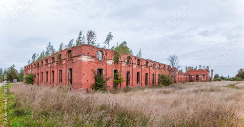 The ruins of the Selishchiv (Arakcheevsk) barracks complex. The village of Selishchi. Chudov district. Novgorod region. Russia photo