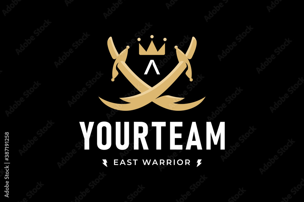 Swords and Crown for gaming Logo Design Swords and Crown for gaming Logo Design