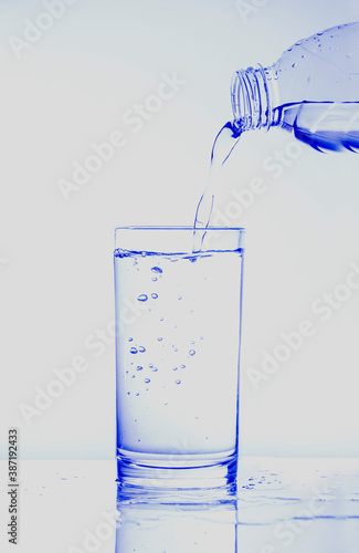 blank glass in a white background