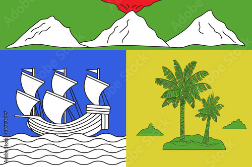 Flag of Saint-Denis in Reunion photo