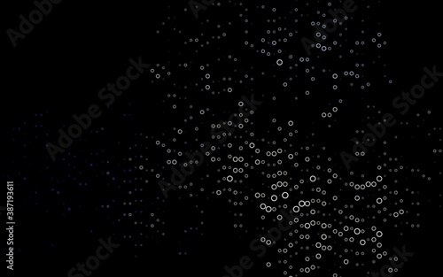 Dark Black vector template with circles.
