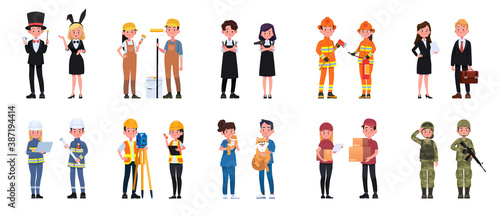 People job character man and woman set.Vector illustration in a flat style
