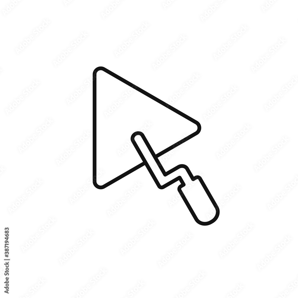 Trowel icon. Flat line design. Work tool Trowel icon. Flat line design. Work tool