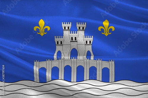 Obraz na plátně Flag of Pontoise in Val-dOise in Ile-de-France, France