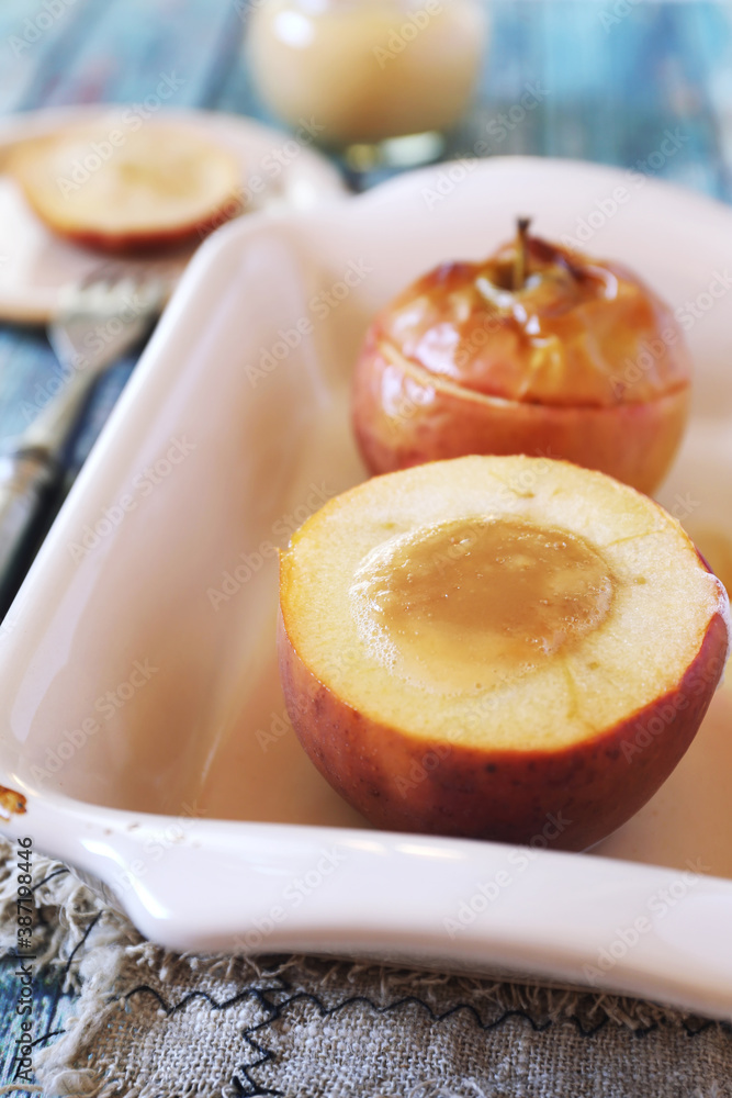 Baked apples with salted caramel